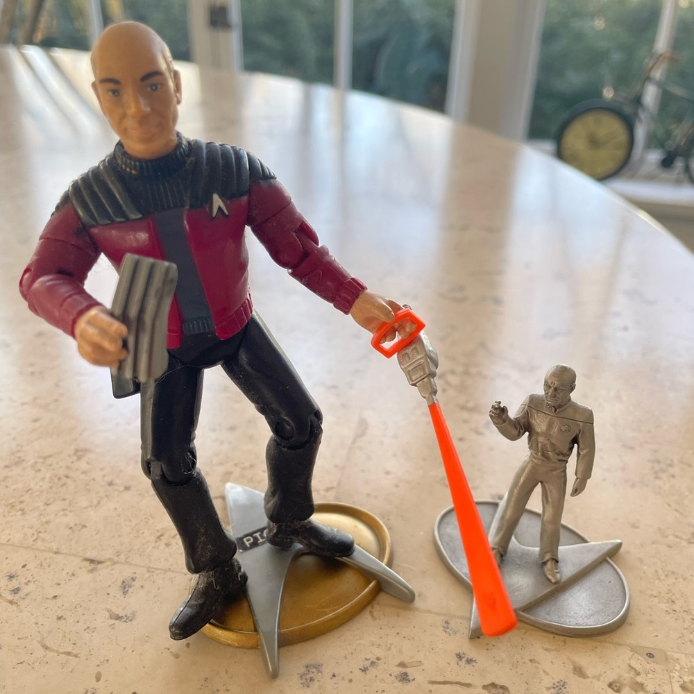 Captain Picard Star Trek Action Figure & Pewter Figurine